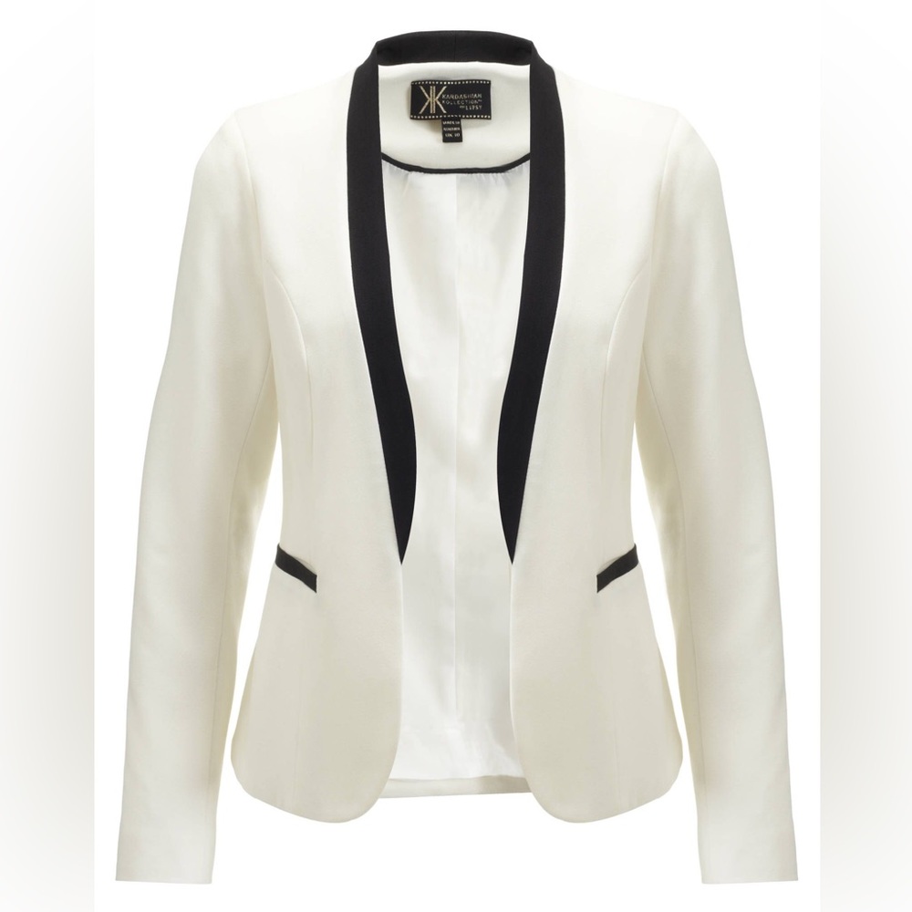 kardashian kollection white tuxedo jacket